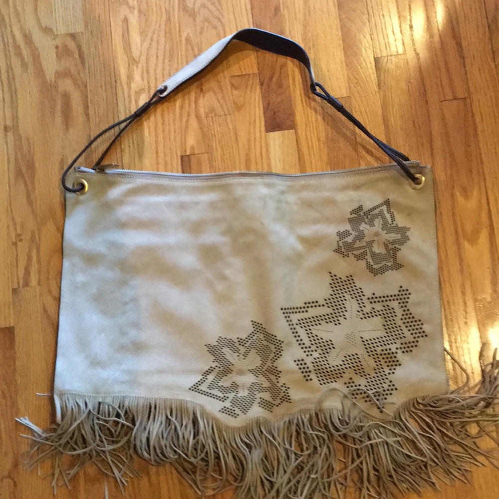 As is St John suede fringe floral bag